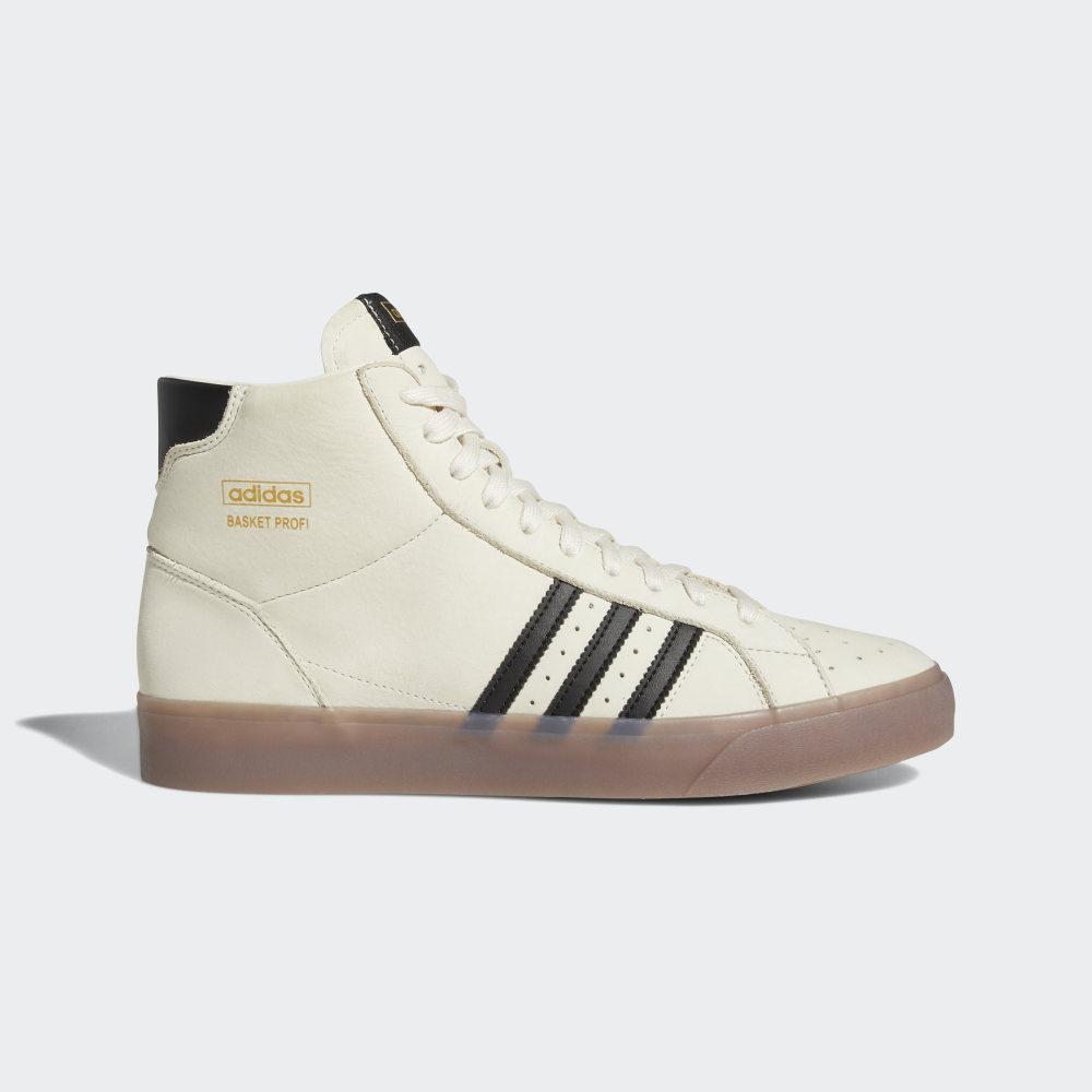 Adidas Women's Basket Profi Originals Shoes White/Black/Gold Metal Ireland FX0350